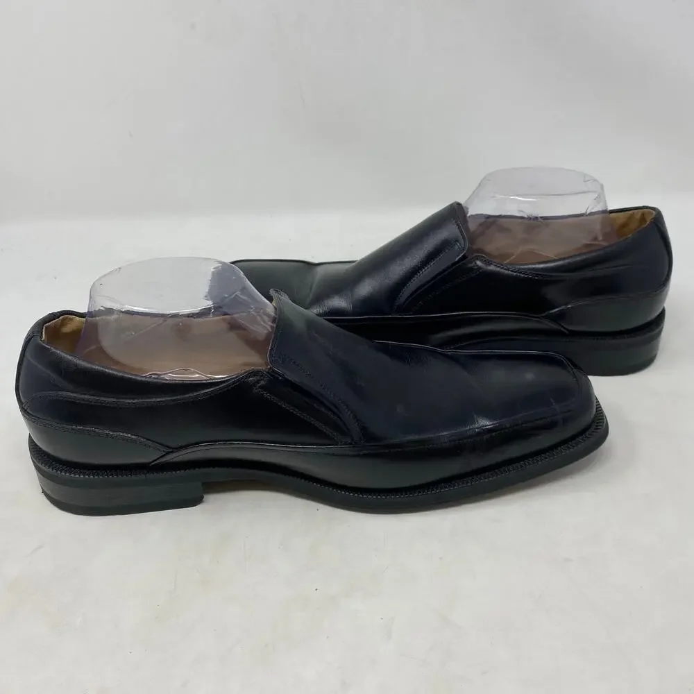 Florsheim Black Leather Moc Toe Slip On Shoes Mens Size 10.5